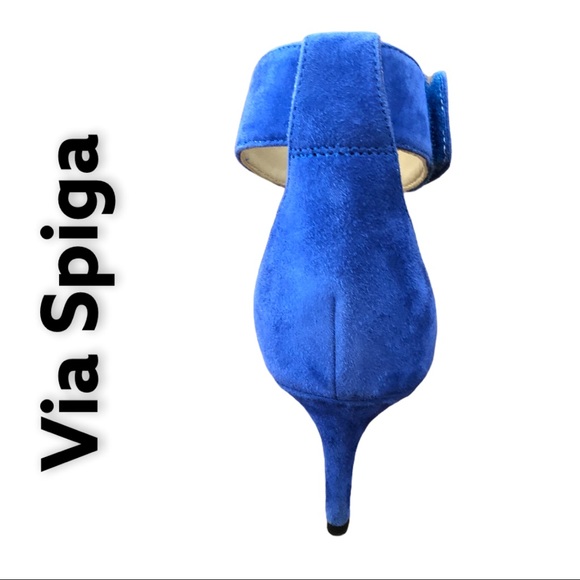 Via Spiga Royal Blue Suede Heels Size 7.5 - Picture 3 of 5